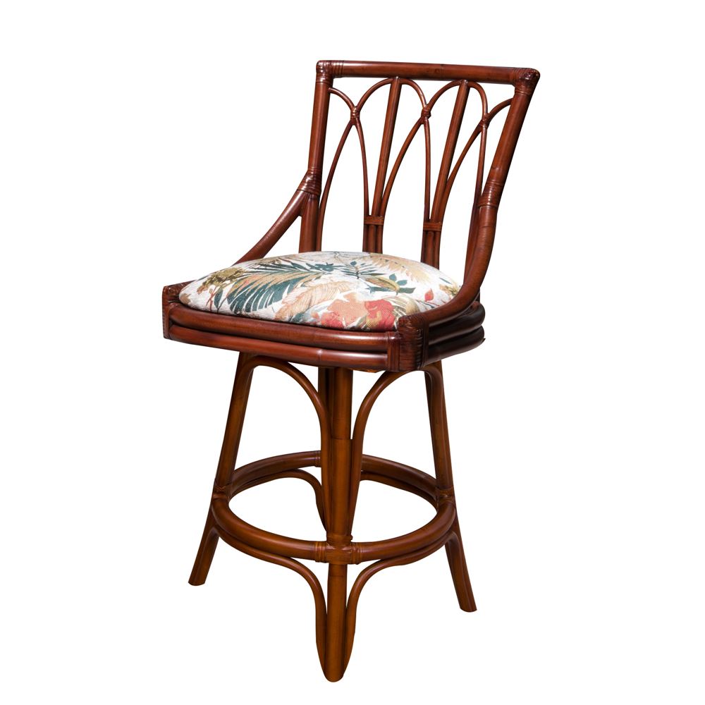Armless Swivel Barstool and Counterstool in Sienna Finish