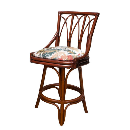 Armless Swivel Barstool and Counterstool in Sienna Finish