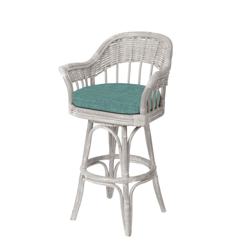 Rattan Swivel Barstool and Counterstool in Natural Driftwood Finish