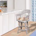 Rattan Swivel Barstool and Counterstool in Natural Driftwood Finish