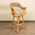 Bridgeport Rattan Swivel Barstool or Counterstool in Antique Honey Finish