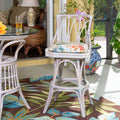 Rattan Armless Swivel Barstool and Counterstool in Rustic Driftwood Finish
