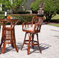 Cuba Rattan Swivel Barstool or Counterstool with Arms in Sienna Finish