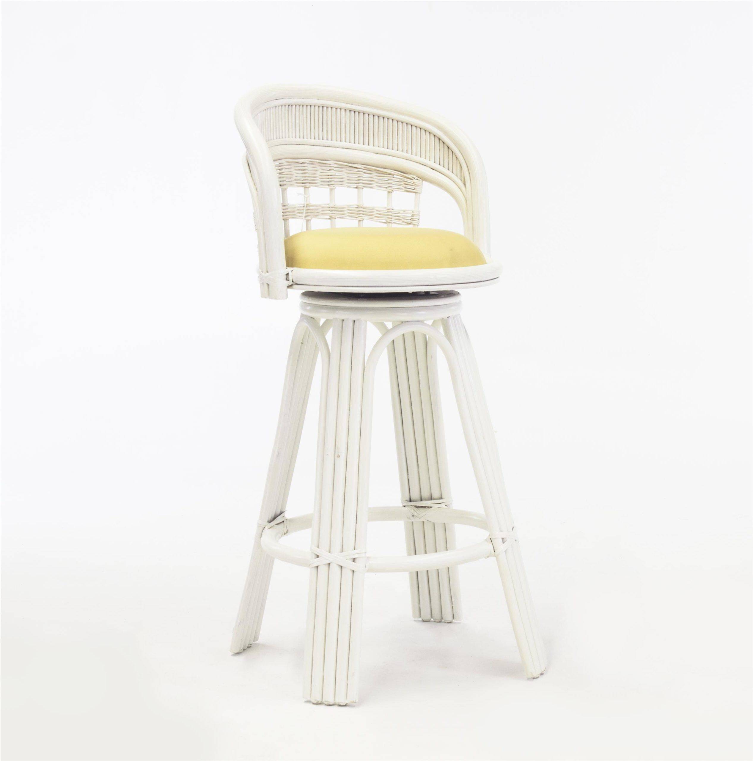 Whitewash Rattan Barstool or Counterstool Natural Wicker Seating Chair
