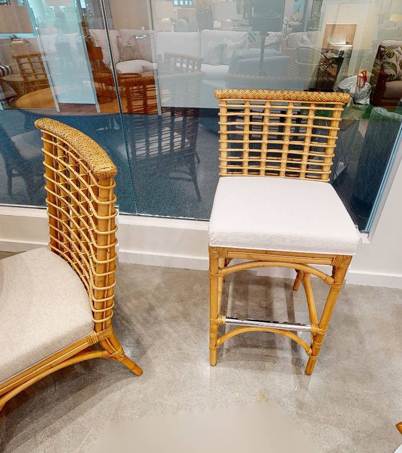Rattan Barstool and Counterstool with Cushion Java Brown