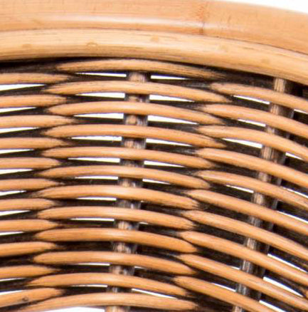 Antique Honey Rattan Glass Top Dining Table