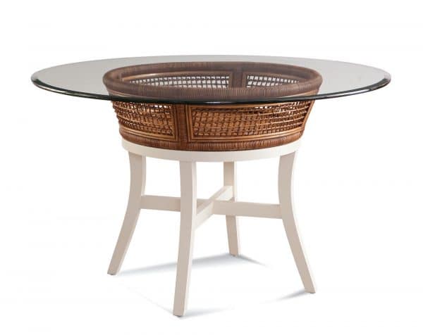 Farmhouse Rattan Dining Chair with X-Back and Cushion Seat