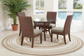Farmhouse Rattan Dining Chair with X-Back and Cushion Seat