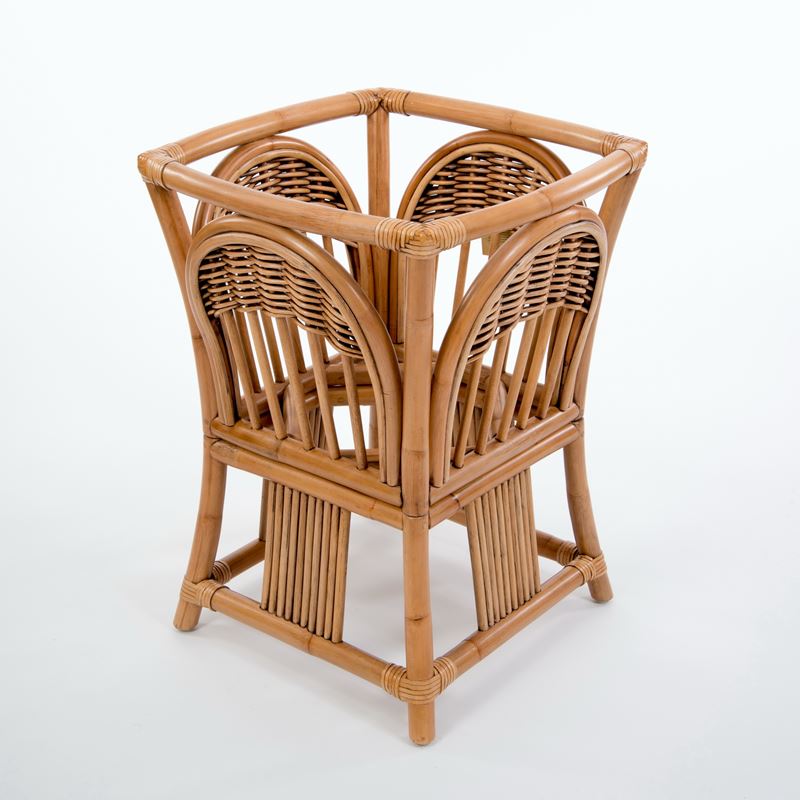 Rattan Swivel-Tilt Caster Dining Chair Antique Honey Finish