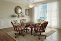 Rattan Swivel-Tilt Caster Dining Chair with Cushion Warm Sienna