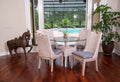 Belize Rattan Dining Chair with Cushioned Seat and Hardwood Frame