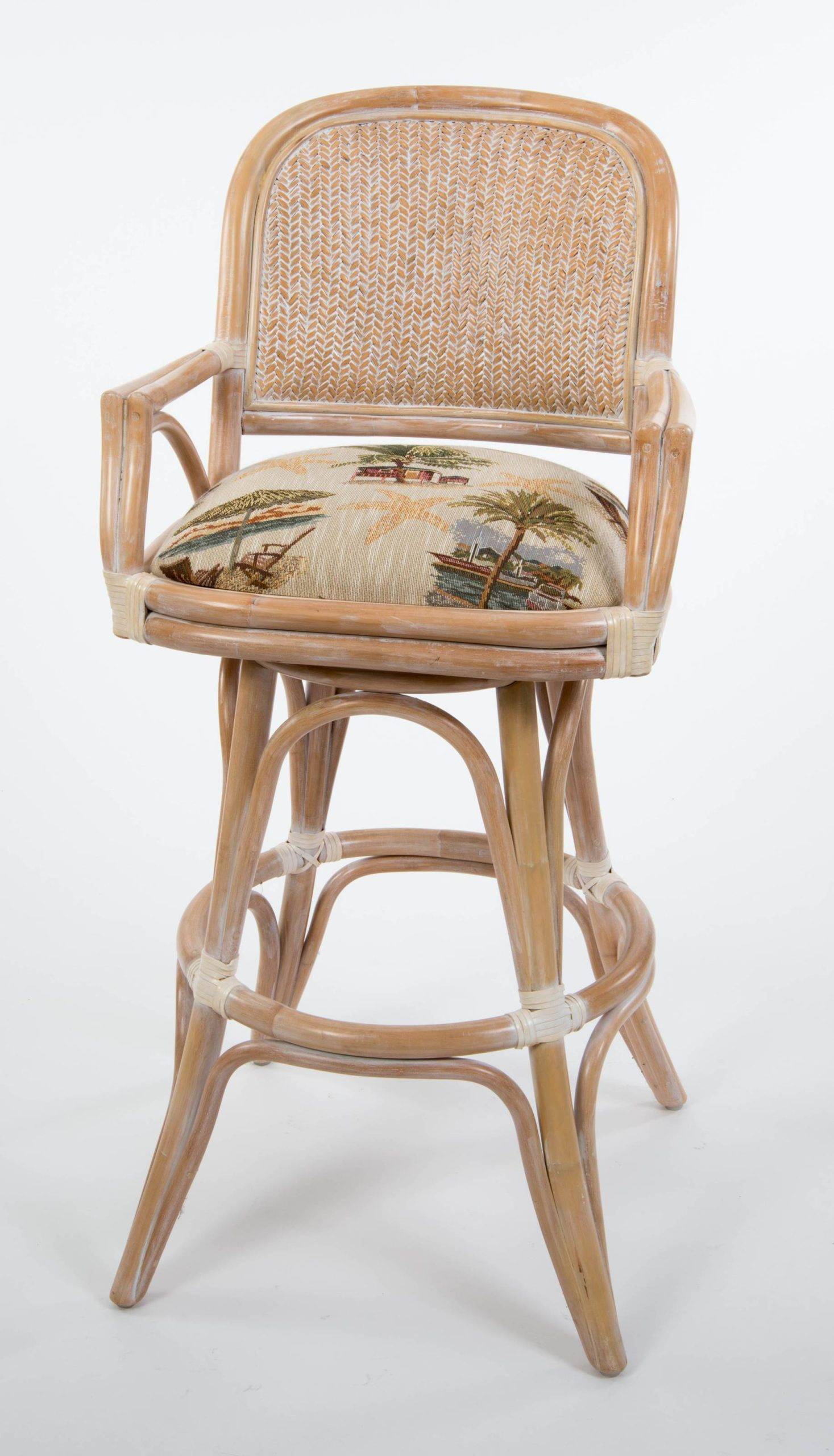 Cayman Rattan Pub Table with Round Glass Top Natural Wicker
