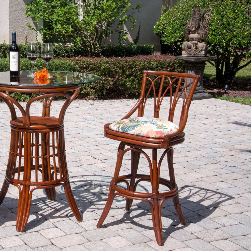 Armless Swivel Barstool and Counterstool in Sienna Finish
