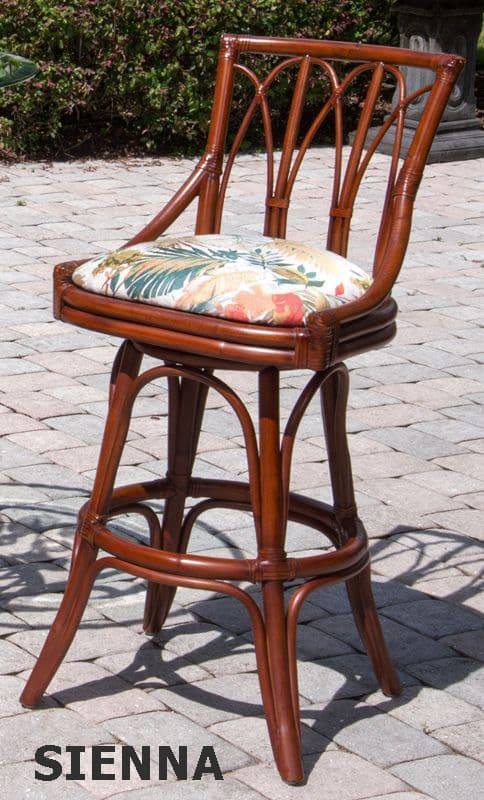 Armless Swivel Barstool and Counterstool in Sienna Finish