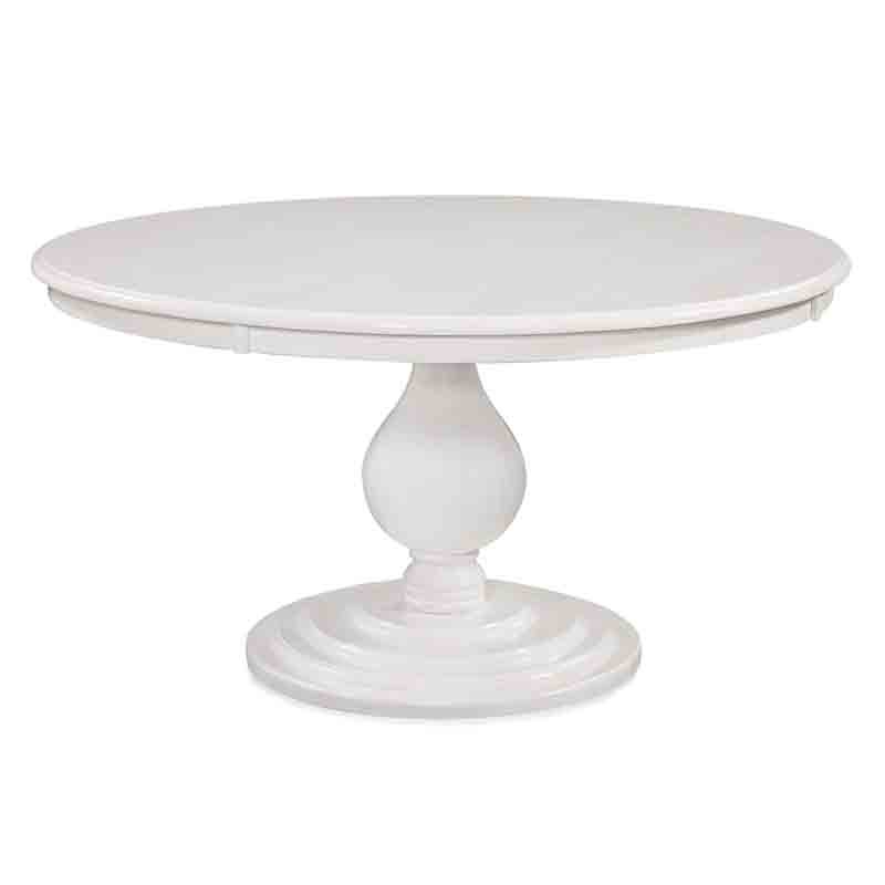 Round Solid Rubberwood Dining Table 48 or 54 Inch Natural Wood Finish