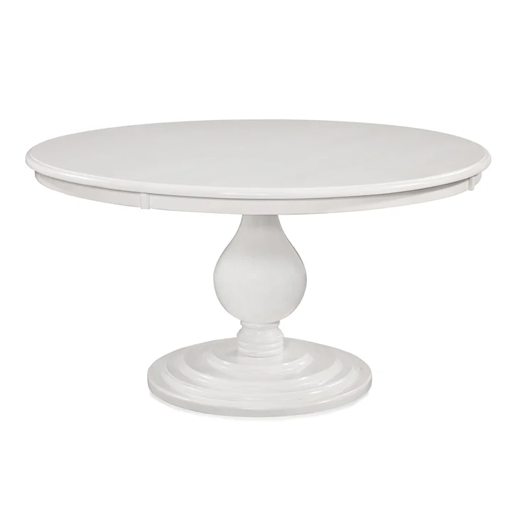 54" Round Pedestal Dining Table Classic Wood Finish Seats 6