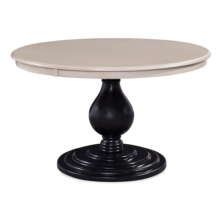 54" Round Pedestal Dining Table Classic Wood Finish Seats 6