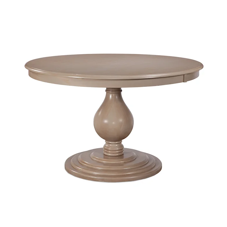 54" Round Pedestal Dining Table Classic Wood Finish Seats 6