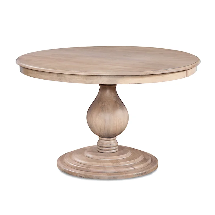 54" Round Pedestal Dining Table Classic Wood Finish Seats 6