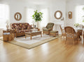 Coastal Rattan Wicker Dining Arm Chair Natural Brown