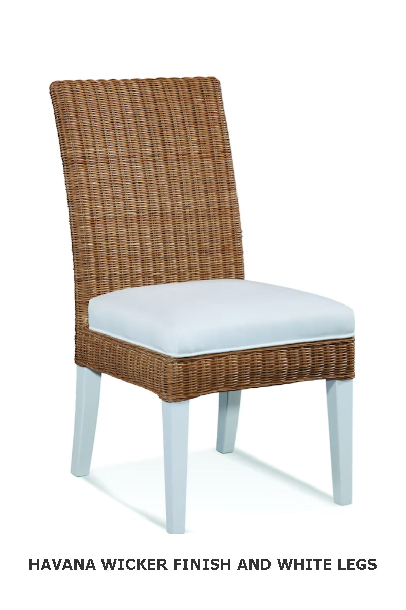 Farmhouse Rattan Dining Chair with X-Back and Cushion Seat