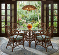 Florida Rattan Round Glass-Top Dining Table 42 Inch Natural