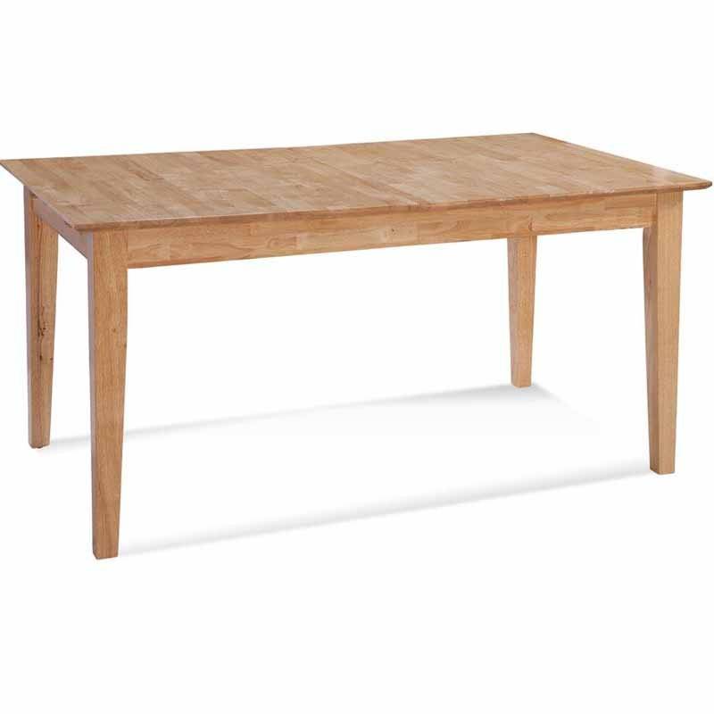 Solid Rubberwood Extension Dining Table with Butterfly Leaf Natural Finish