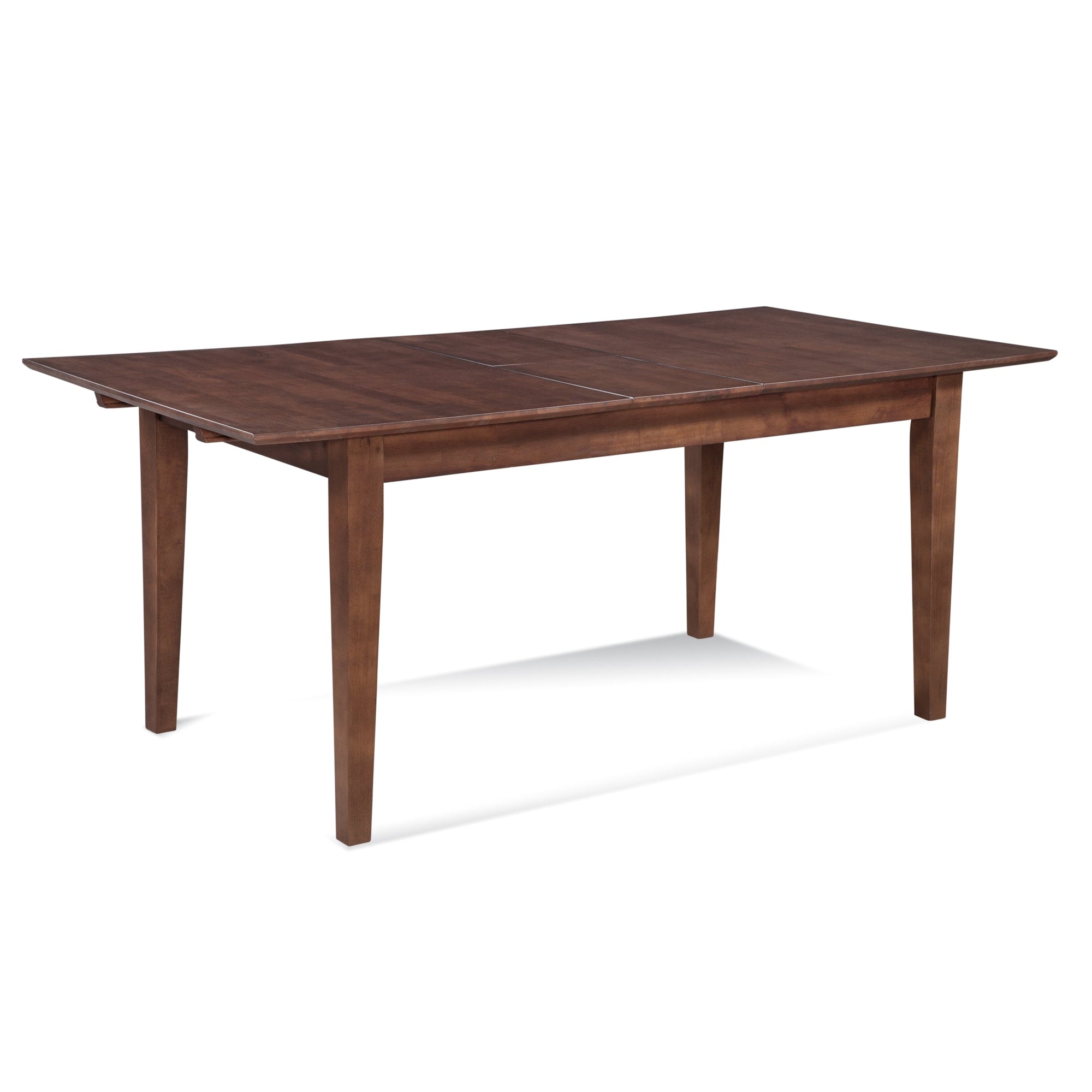 Solid Rubberwood Extension Dining Table with Butterfly Leaf Natural Finish