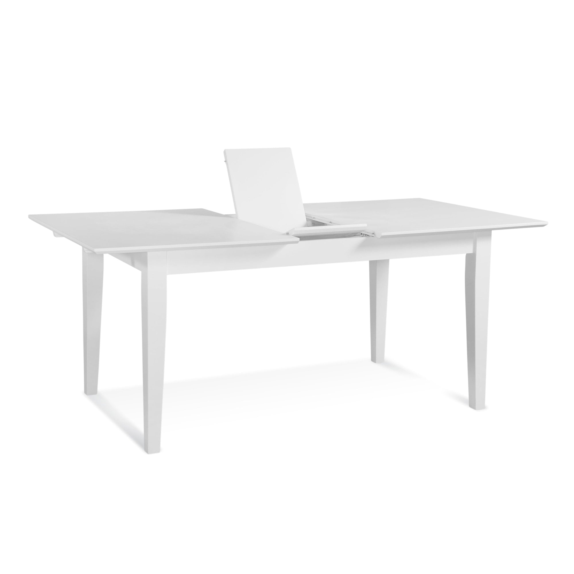 Solid Rubberwood Extension Dining Table with Butterfly Leaf Natural Finish