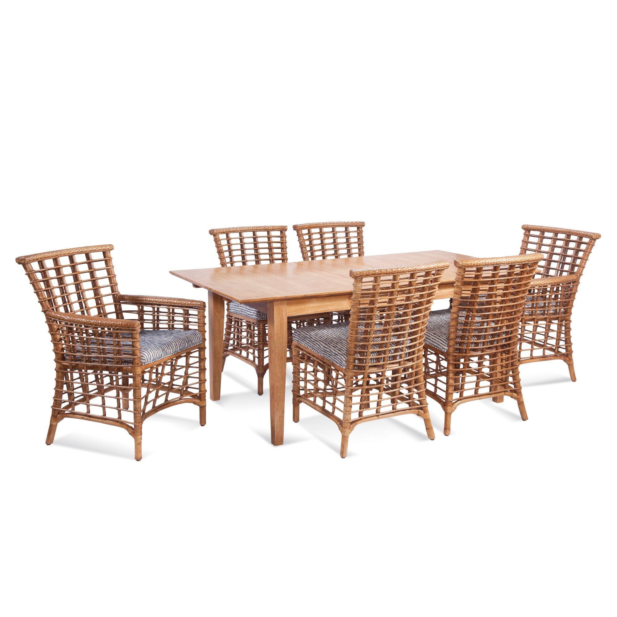 Solid Rubberwood Extension Dining Table with Butterfly Leaf Natural Finish