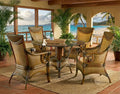 Handwoven Rattan Dining Arm Chair Walnut Finish