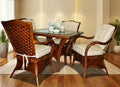 Rattan Dining Arm Chair with Cushion Cinnamon Finish