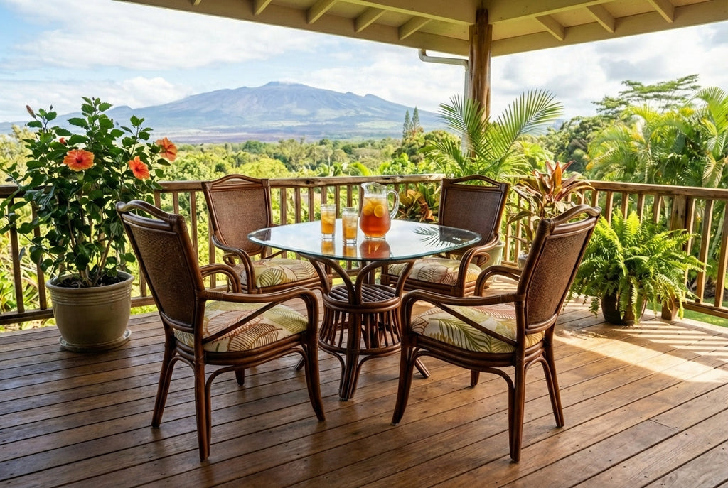 Rattan Dining Chair with Cushion Sienna Brown Woven Arm Chair