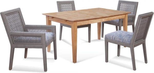 Solid Rubberwood Extension Dining Table with Butterfly Leaf Natural Finish