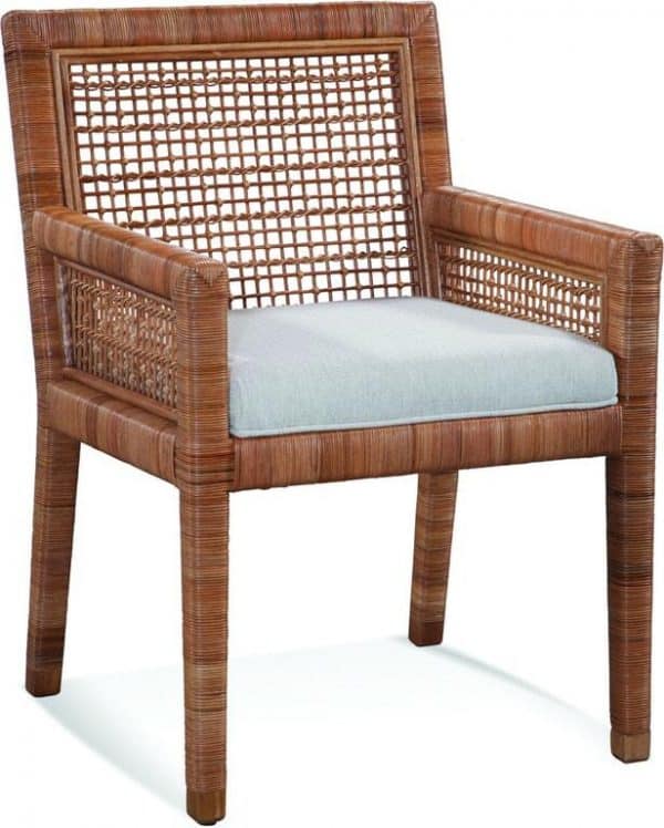 Rattan Wicker Rectangle Extension Dining Table Natural Brown Finish