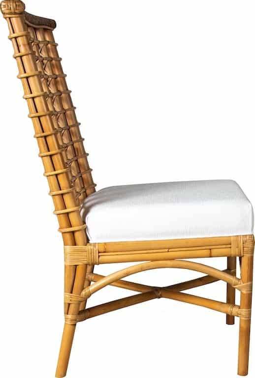 Rattan and Wood Round Dining Table 48 Inch Natural