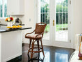 Swivel Rattan Barstool and Counterstool with Woven Cane Back Natural Brown