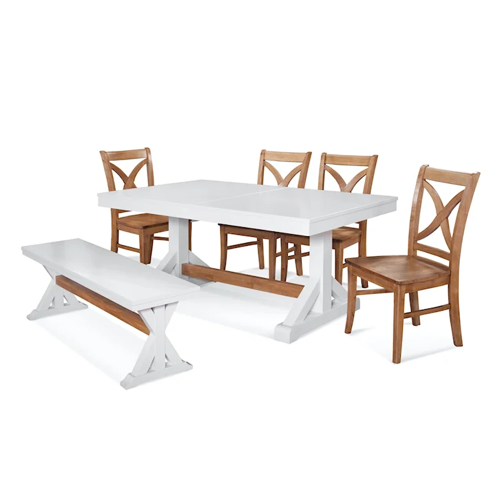 Transitional Extension Dining Table with Butterfly Leaf Natural Brown Wood