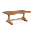 Transitional Extension Dining Table with Butterfly Leaf Natural Brown Wood
