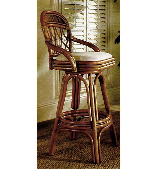 Antigua Swivel Rattan Barstool or Counterstool with Cushion