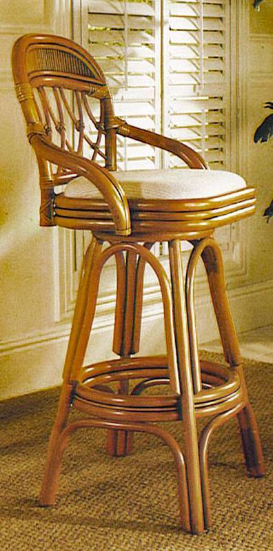 Antigua Swivel Rattan Barstool or Counterstool with Cushion